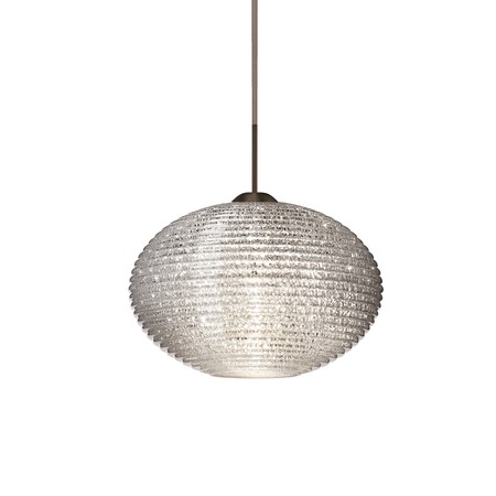 Besa Lighting Pape 10 Cord Pendant, Glitter, Bronze Finish, 1x9W LED 1JT-4912GL-LED-BR